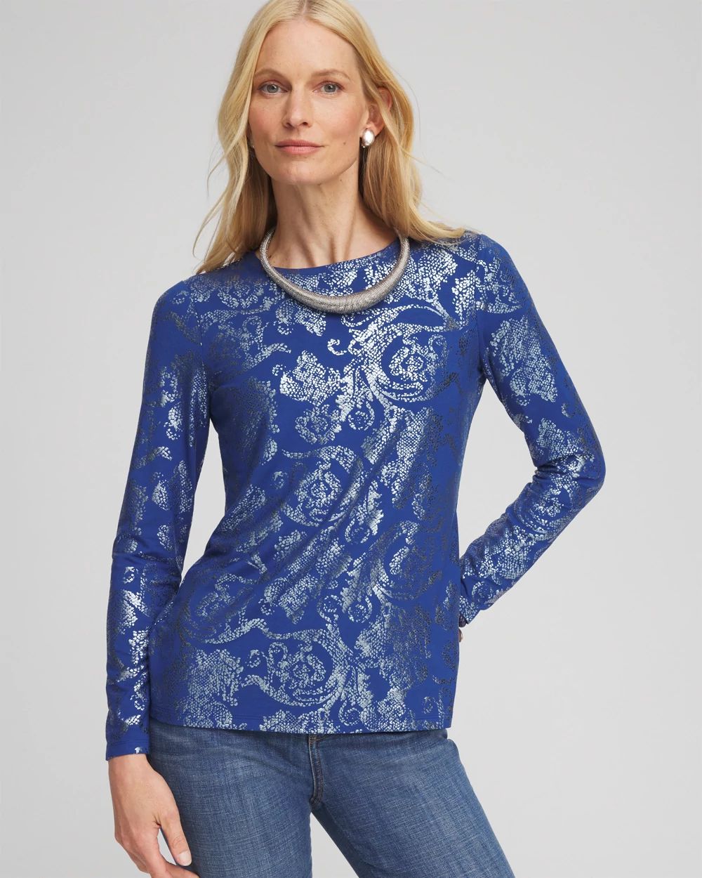 Touch of CoolTM Foil Swirl Layering Tee
