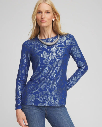 Touch of CoolTM Foil Swirl Layering Tee