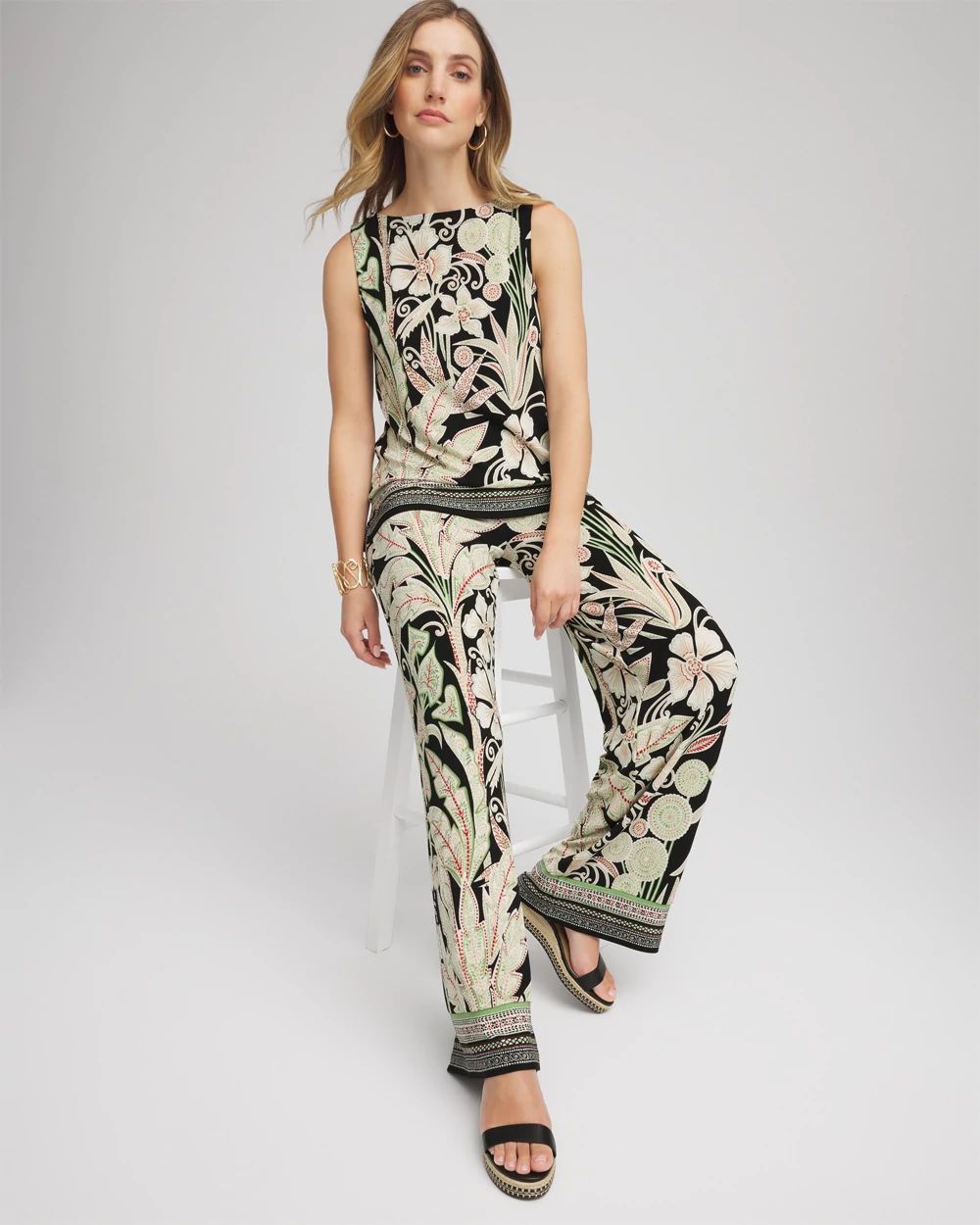 TravelersTM Island-Motif Palazzo Pants
