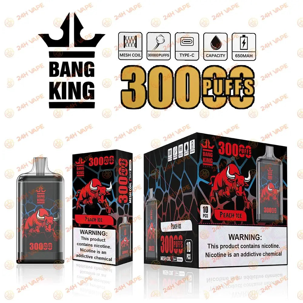 Bang King Crystal 30000 30K Puffs 2% 3% 5% Nicotine Hottest Disposable Vape