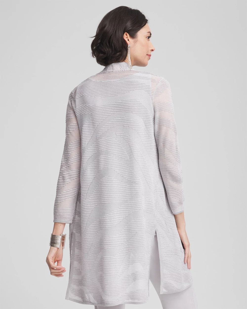 TravelersTM Zebra-Motif Metallic Cardigan