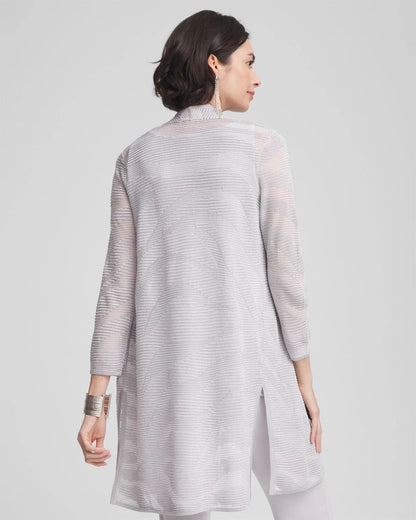 TravelersTM Zebra-Motif Metallic Cardigan