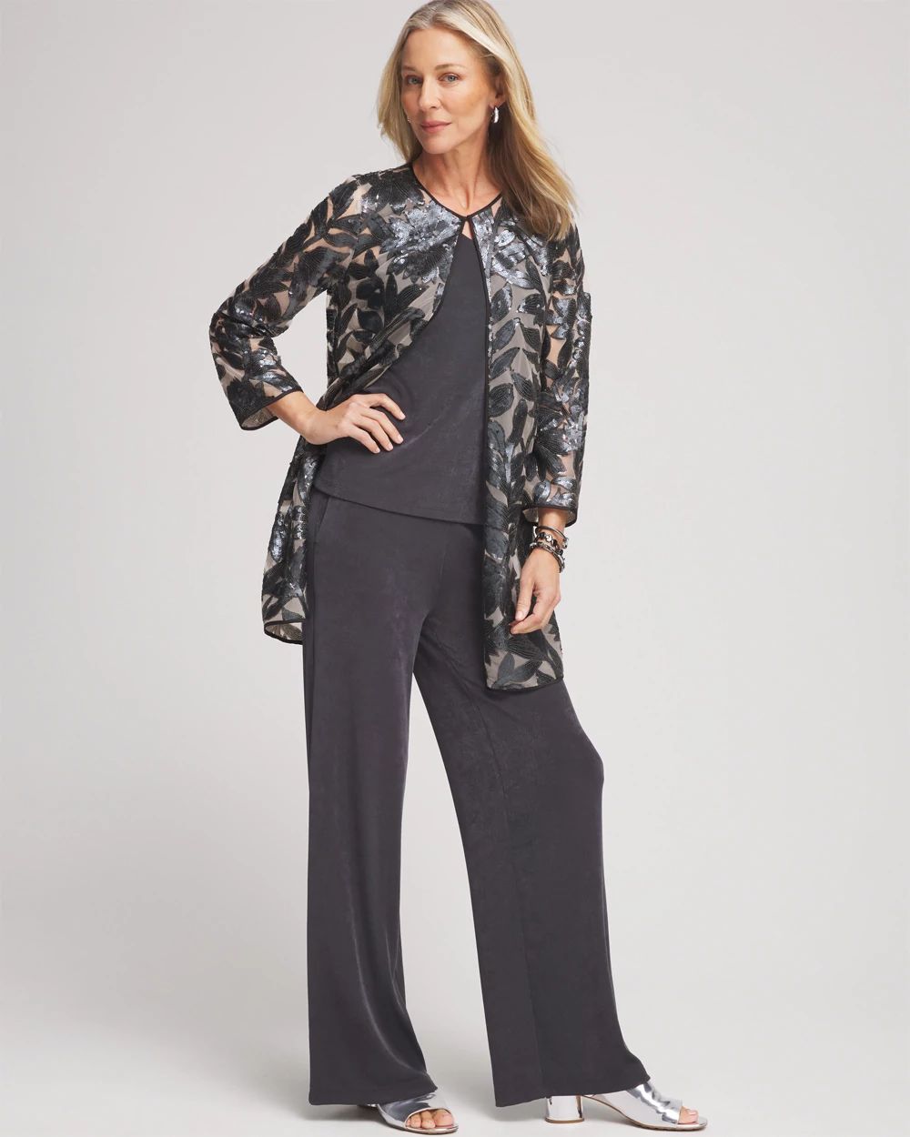 TravelersTM Collection Lace Sequin Jacket