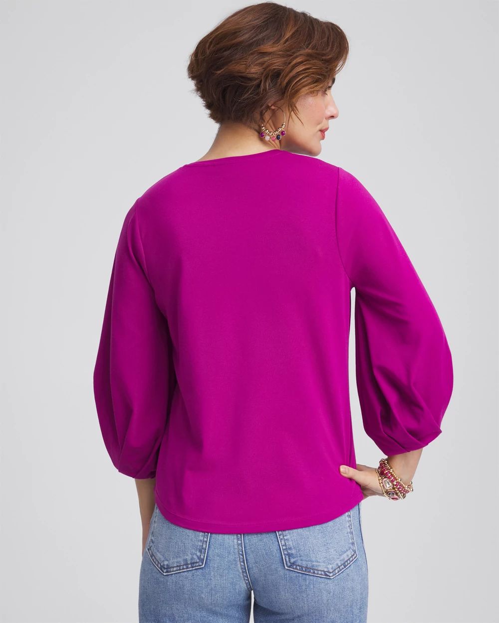 Cotton Tuck Sleeve Tee
