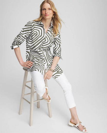 No IronTM Stretch Abstract Print Tunic