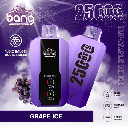 Bang 25000 25k Puffs 0% 2% 3% 5% Nicotine New LED Display Vape Electronic Cigarette Pod