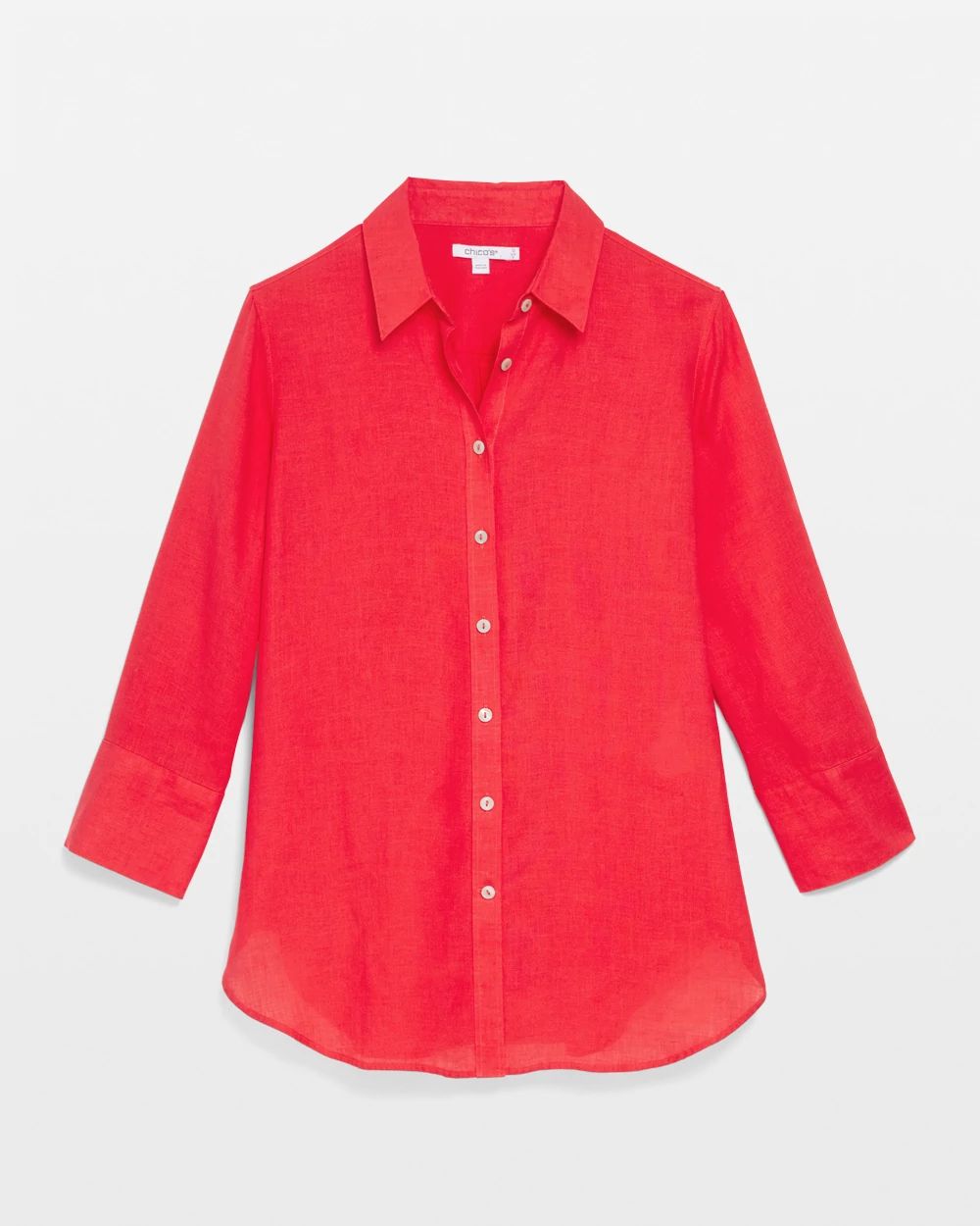 No IronTM Linen 3/4 Sleeve Shirt
