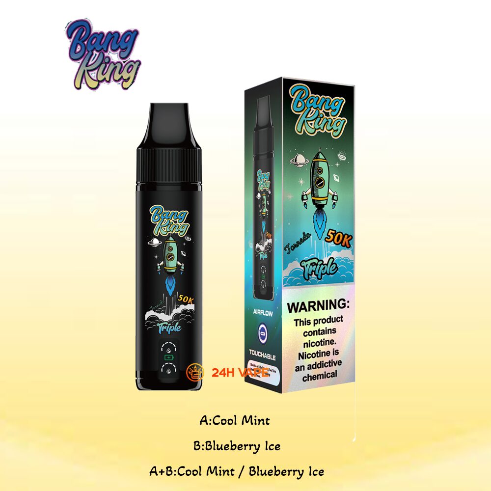 Bang King Triple 50000 50K Puffs 3 in 1 Flavors Original Rechargeable Disposable Vape