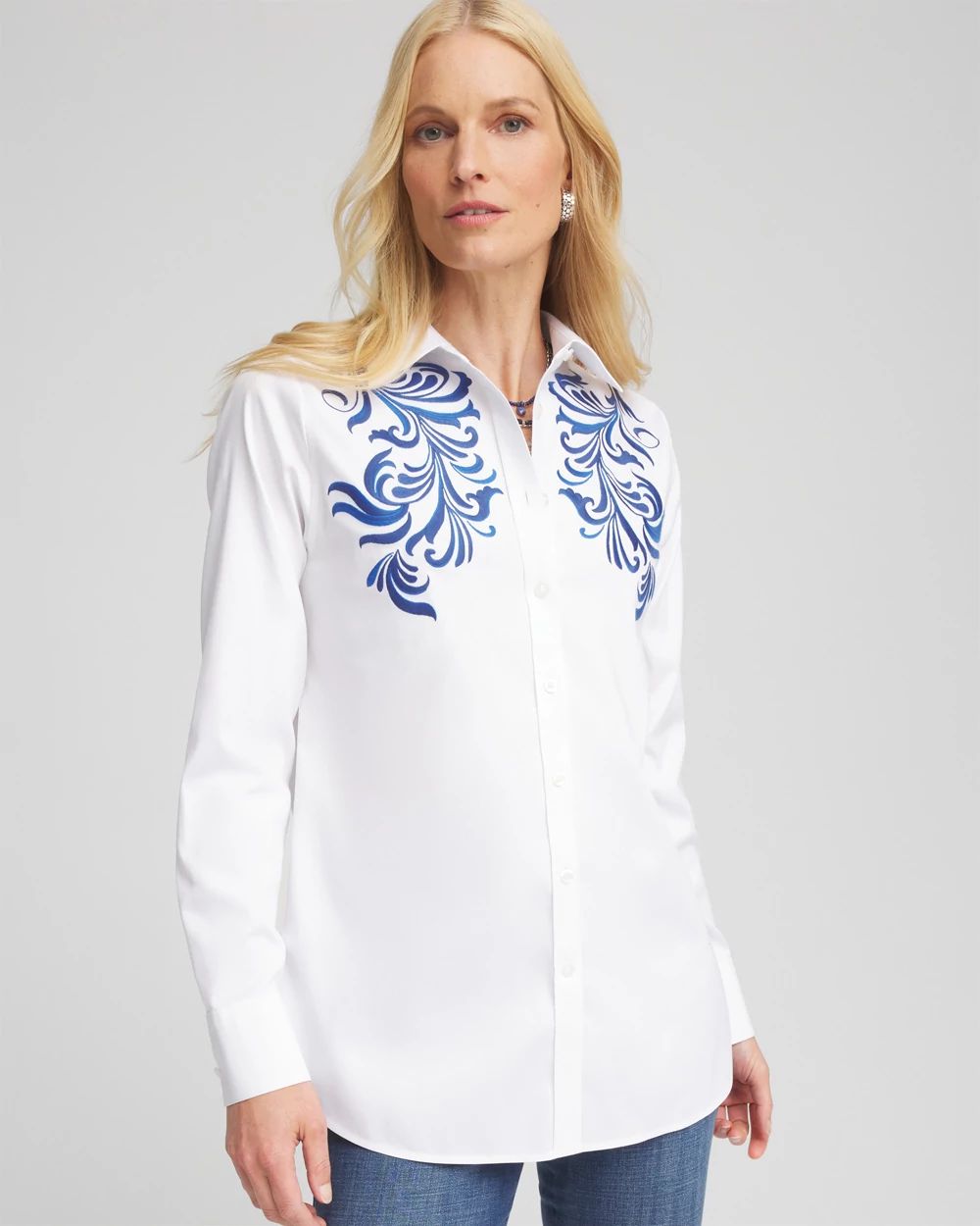 No IronTM Wildflower Embroidered Shirt