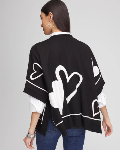 Cashmere-Blend Valentine's Day Ruana