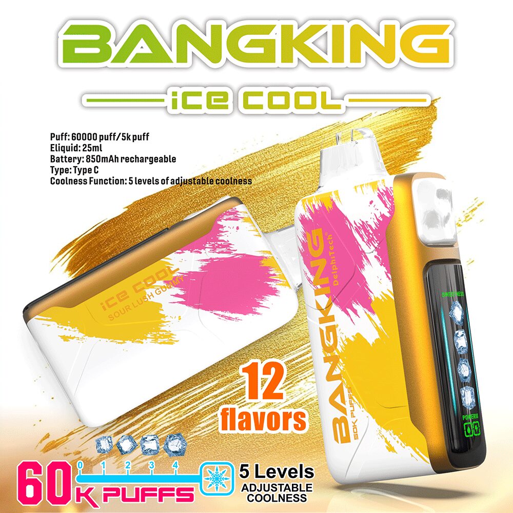 Bang King Ice Cool 60000 60K Puffs Original Adjustable Ice level LED Display Disposable Vape