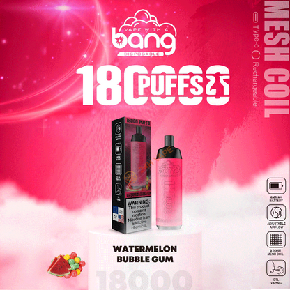 Bang Crown Bar 18000 Puffs 0% 2% 3% 5% Nicotine Leather Disposable Vape Pen