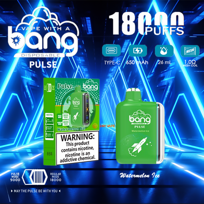 Bang Pulse 18000 18K Puffs Dual Mesh Disposable Vape Electronic Cigarette Pod