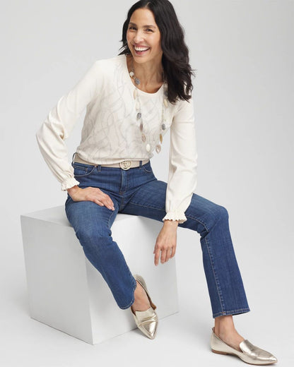 Embellished Long-sleeve Top