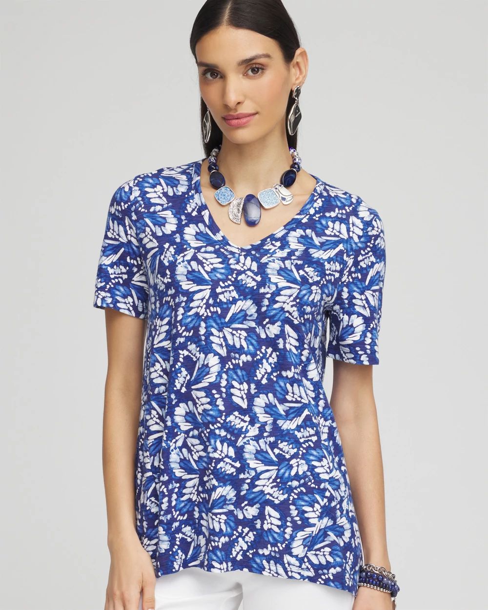 Butterfly Slub V-Neck Tee