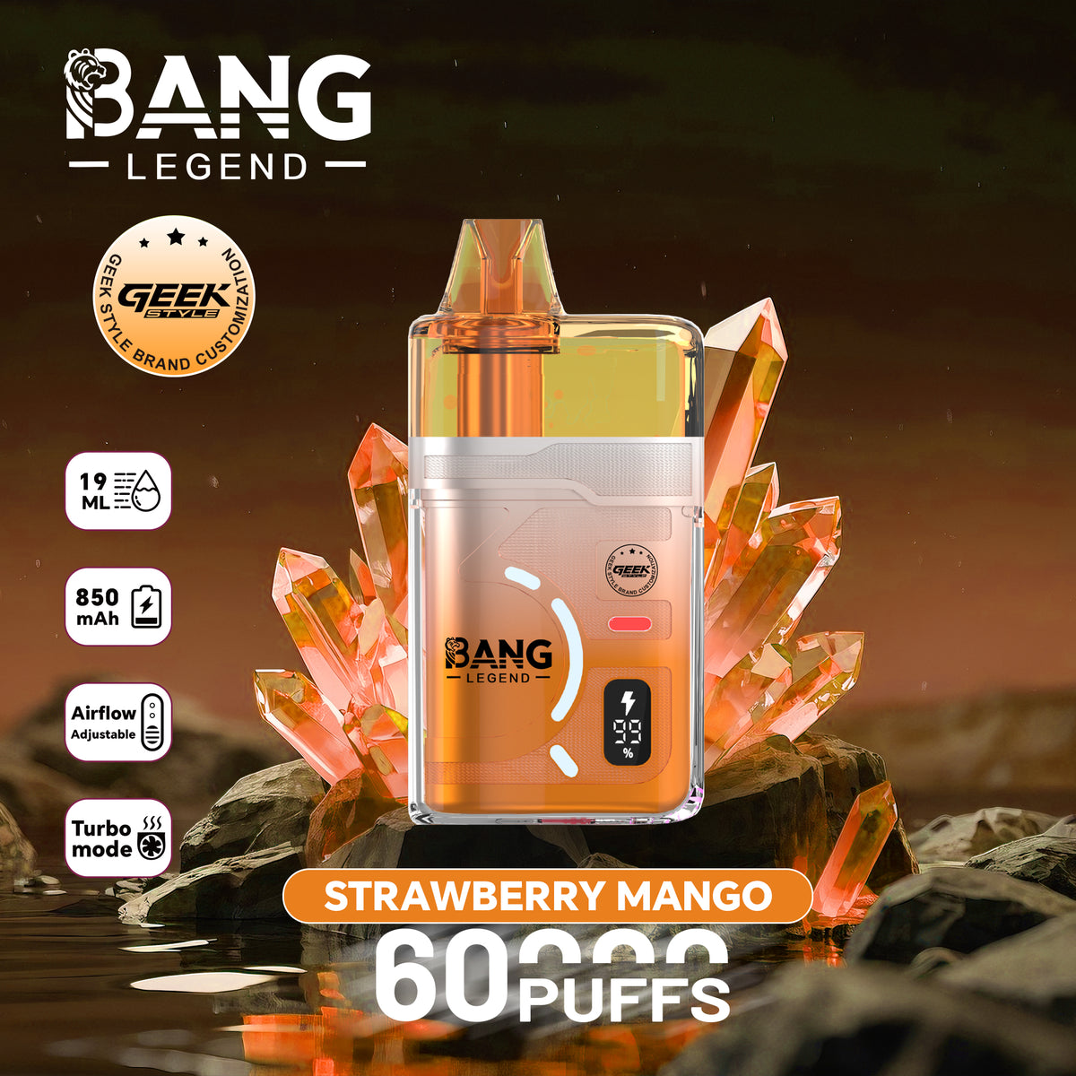 Bang Legend Geek 60000 60K Puffs Airflow Adjustable & Turbo Mode Disposable Vape