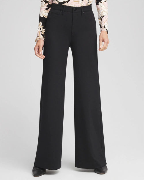 Petite High Rise Wide Leg Ponte Pants