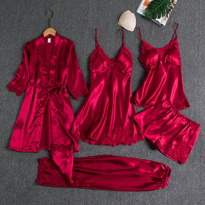 Emirae - Five-Piece Ice Silk Nightgown