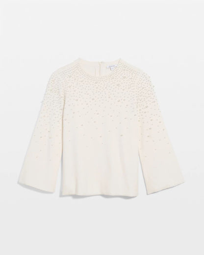 Faux Pearl Cashmere Blend Sweater
