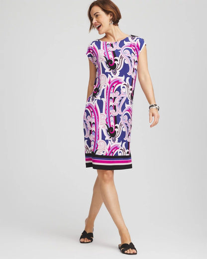 TravelersTM Paisley Cap-Sleeved Dress