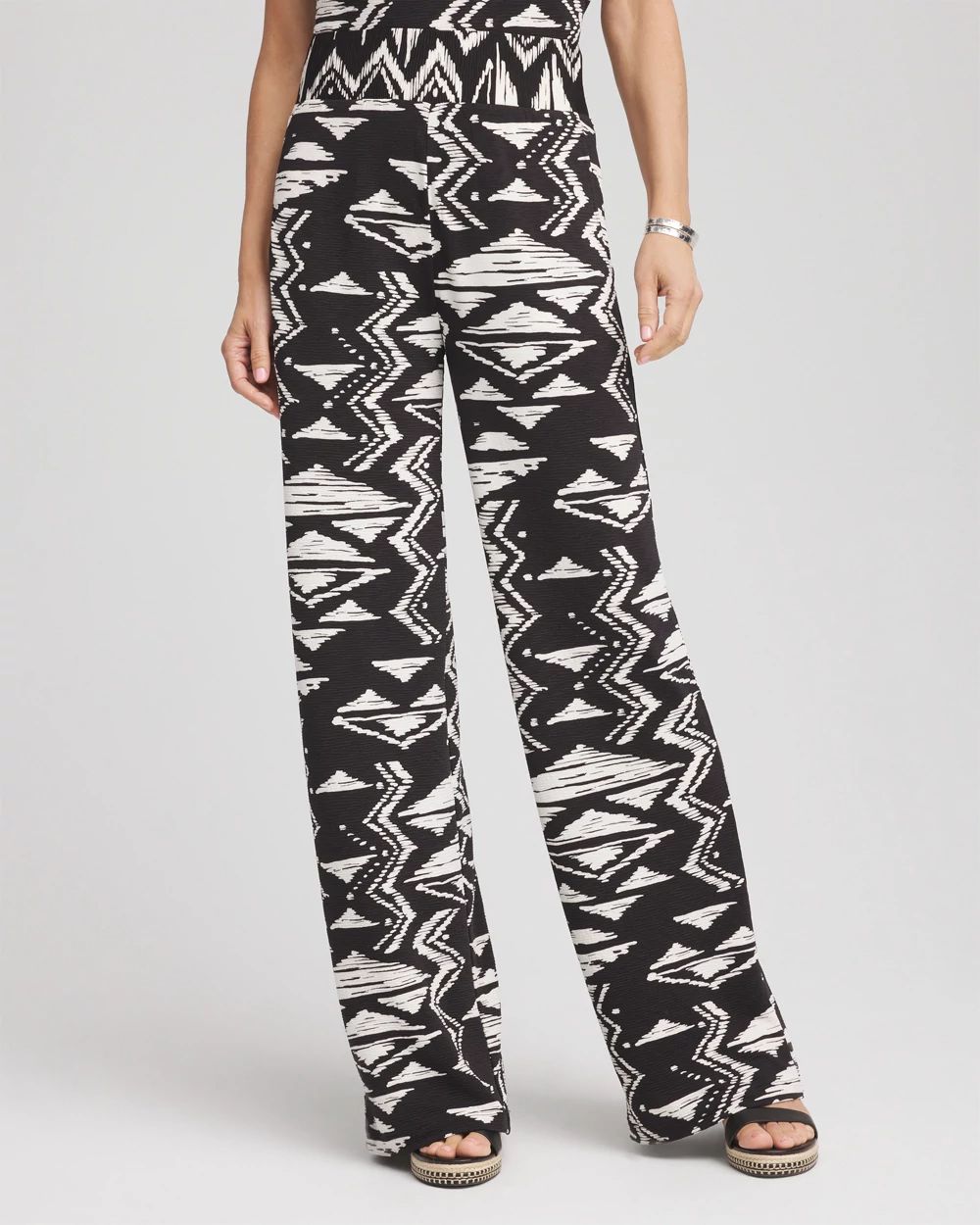 TravelersTM Crinkled Knit Wide-Leg Pants
