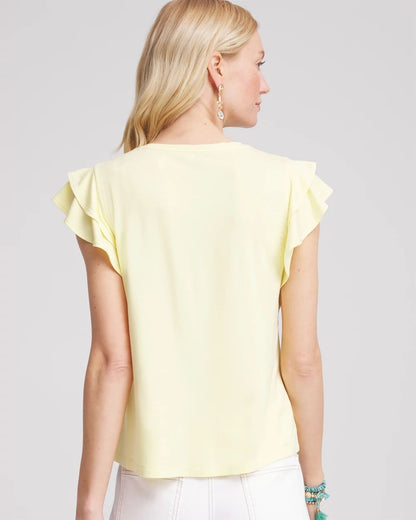 Touch of CoolTM Tiered Flutter Sleeved Tee