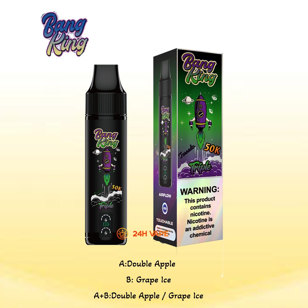 Bang King Triple 50000 50K Puffs 3 in 1 Flavors Original Rechargeable Disposable Vape