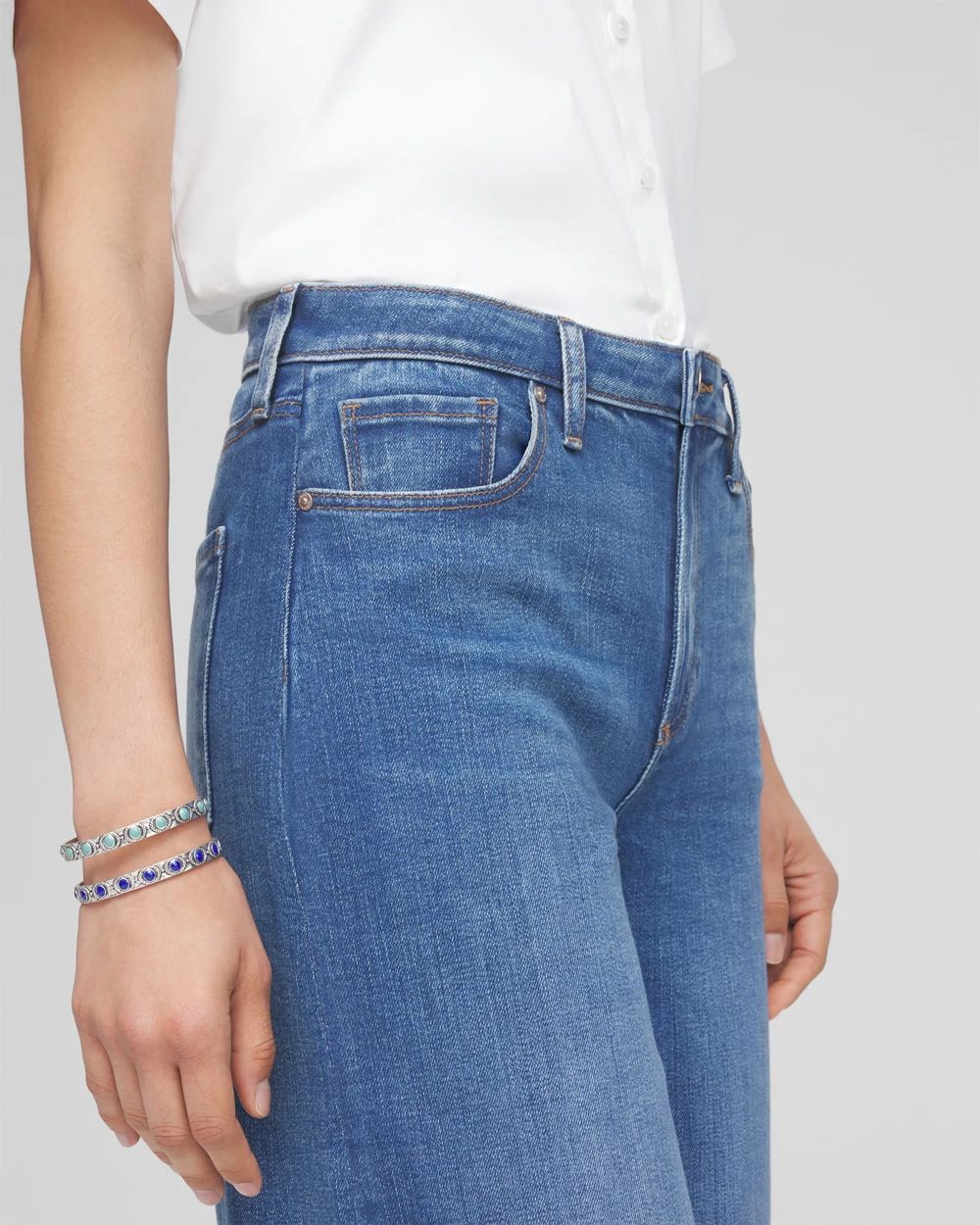 High Rise Wide Leg Cropped Denim