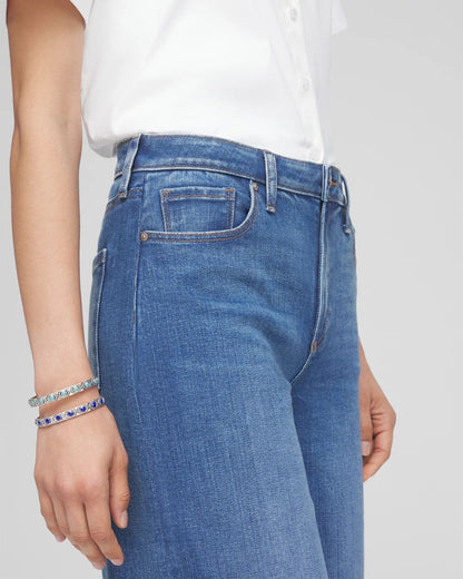High Rise Wide Leg Cropped Denim