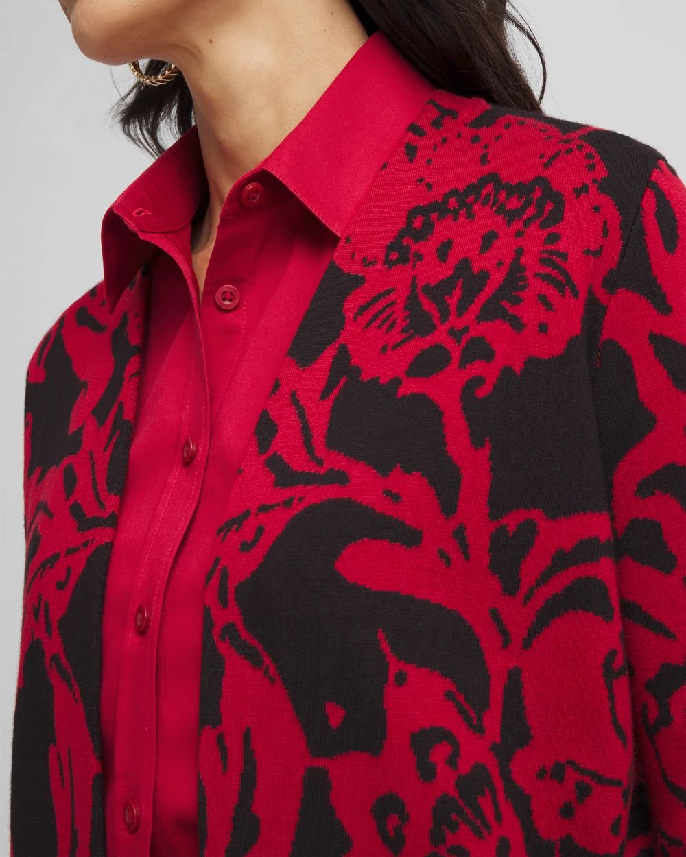 Floral Jacquard Cardigan