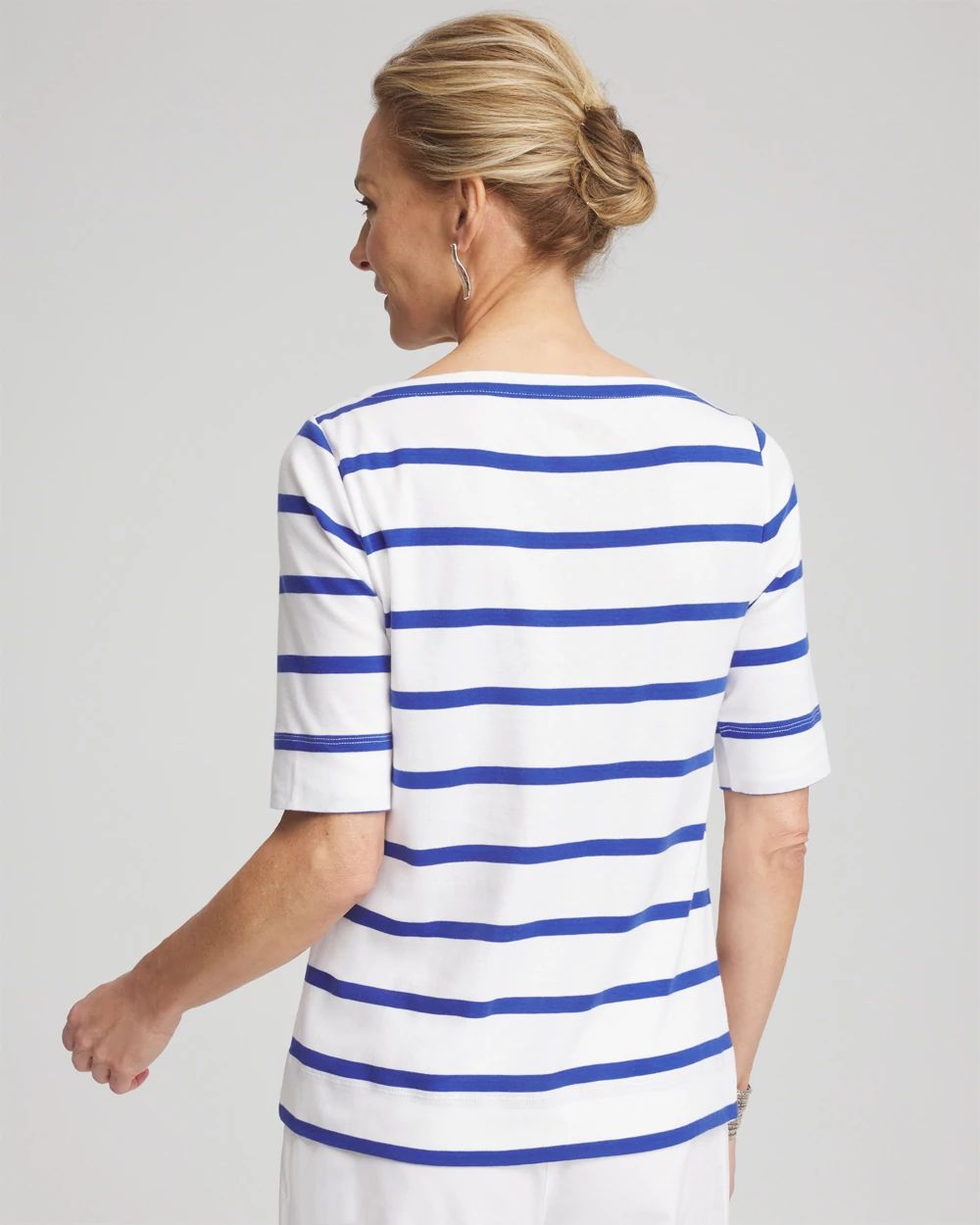 Striped Pima Cotton Bateau-Neck Tee