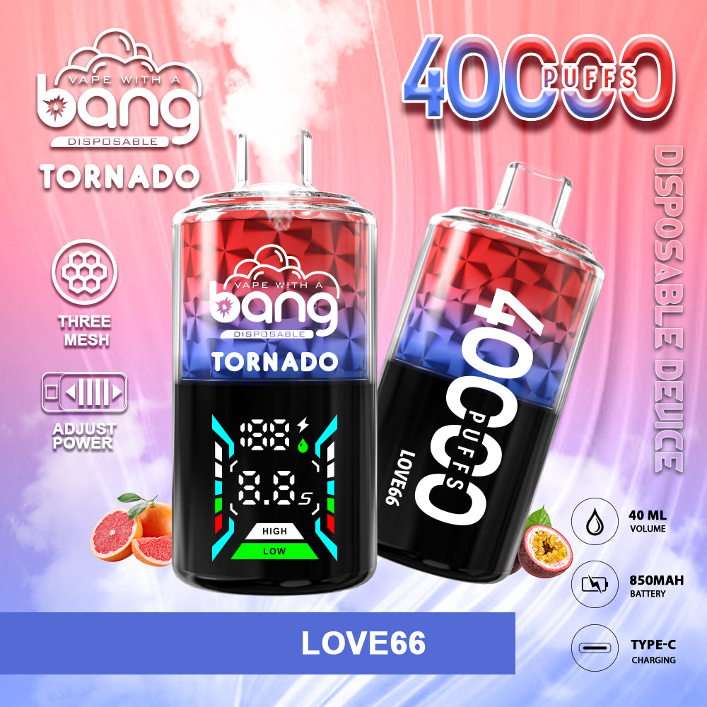 Bang Tornado 40000 40K Puffs Large Smoke LED Display Disposable Vape