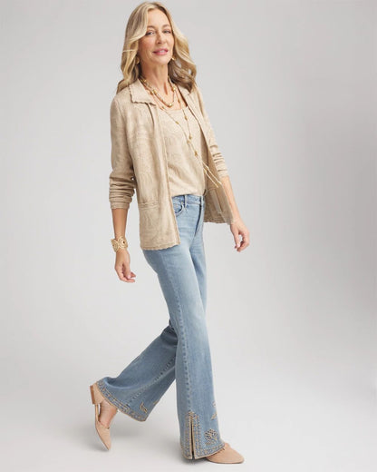 Girlfriend Whipstitch Flare Jeans