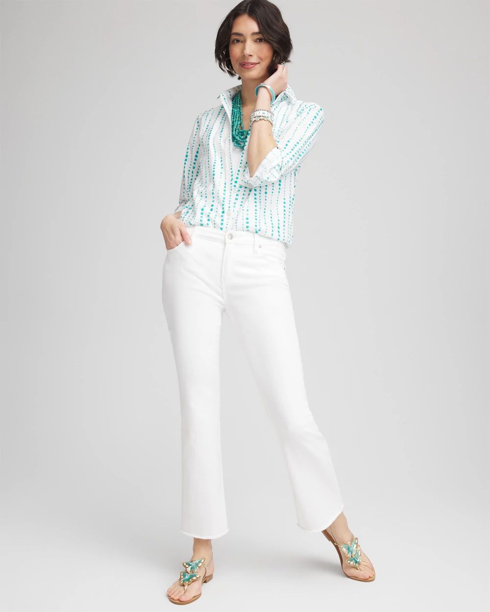 No IronTM Sateen Bubble Print Shirt
