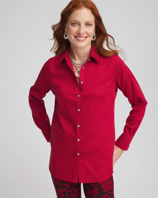 No IronTM Sateen Rhinestone Shirt