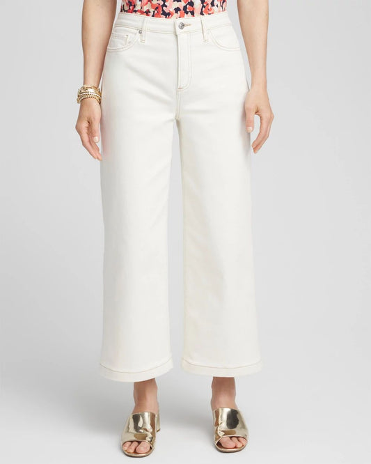 High Rise Wide Leg Cropped Jeans