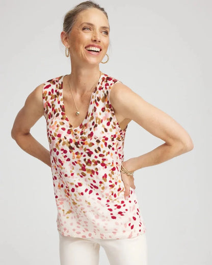 Ombré Printed Sleeveless V-Neck Tank