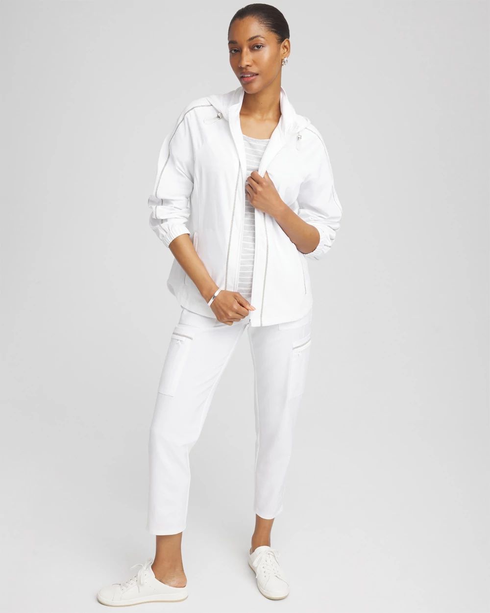 Zenergy® UPF Neema Zip-Front Caviar Trim Jacket