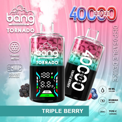 Bang Tornado 40000 40K Puffs Large Smoke LED Display Disposable Vape