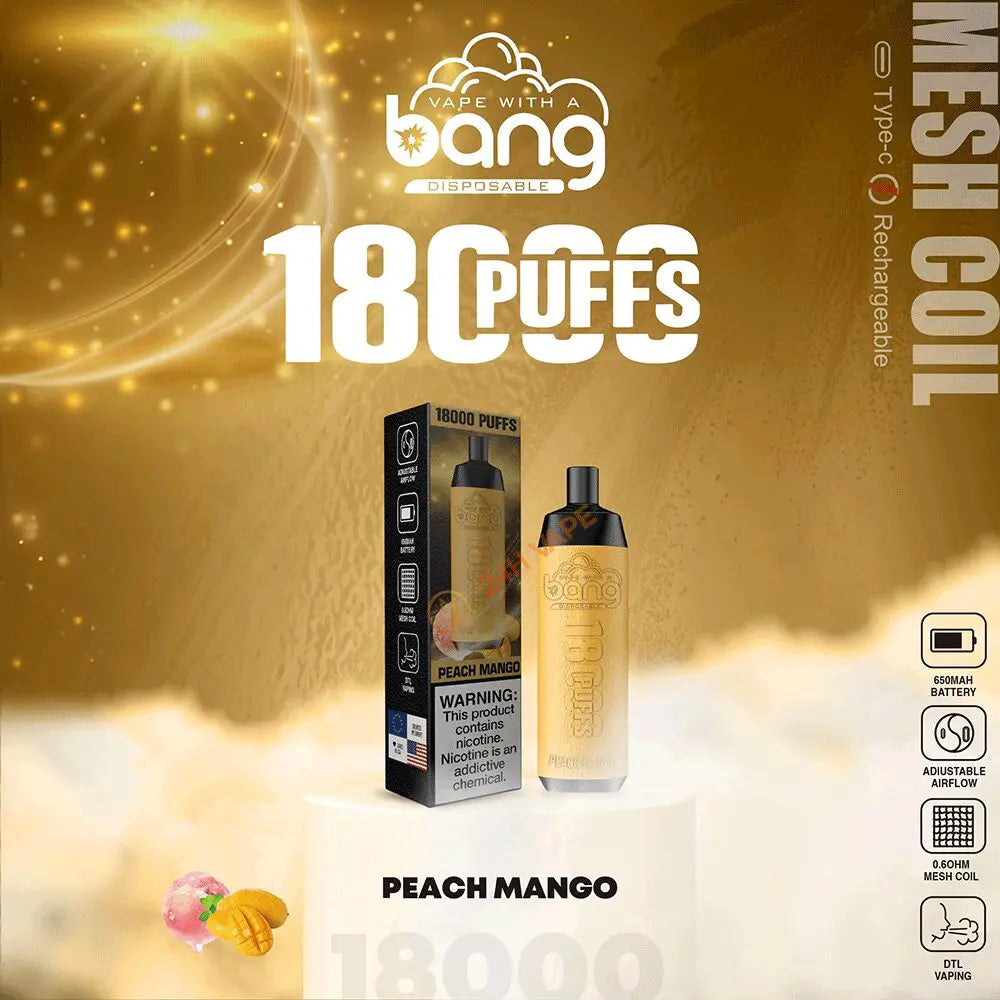 Bang Crown Bar 18000 Puffs 0% 2% 3% 5% Nicotine Leather Disposable Vape Pen
