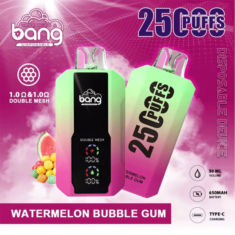 Bang 25000 25k Puffs 0% 2% 3% 5% Nicotine New LED Display Vape Electronic Cigarette Pod