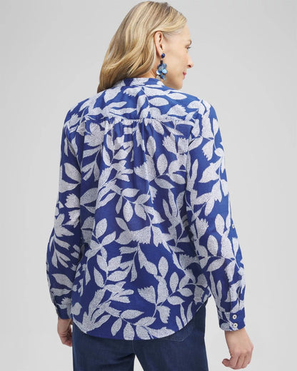 Cotton Leaf Print Shirt