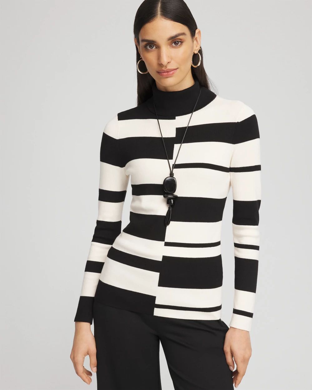 ECOVEROTM Striped Turtleneck Sweater
