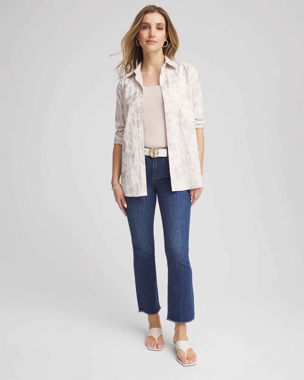 No IronTM Stretch-Sateen Jacquard Shirt