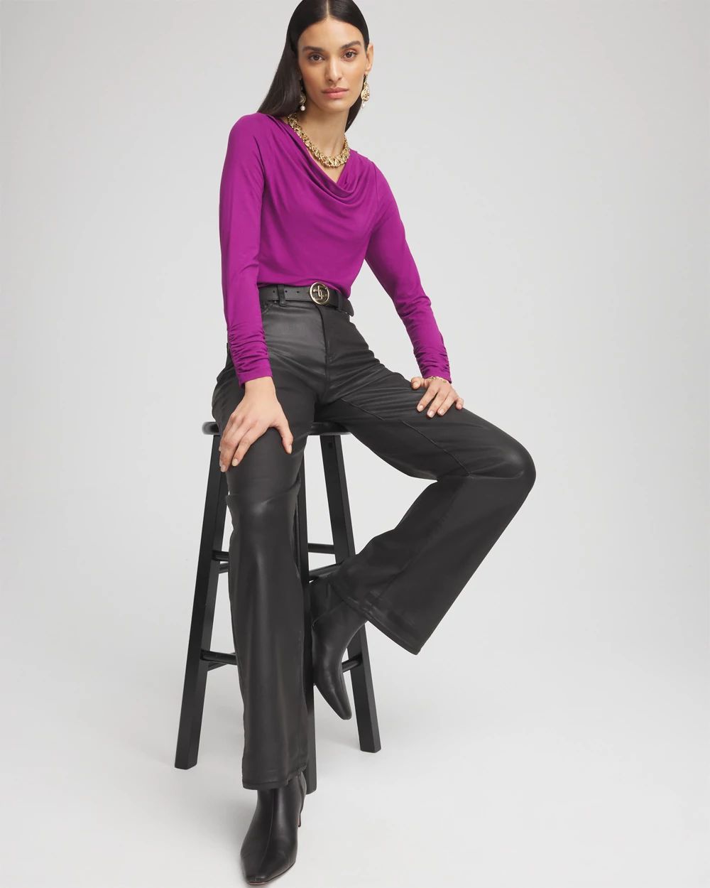 Cowl Neck Long Sleeve Tee