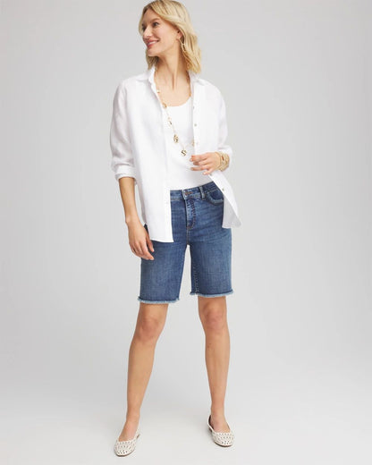 So Slimming® Girlfriend Frayed Jean Shorts