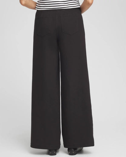 Cotton Stretch Wide Leg Pants