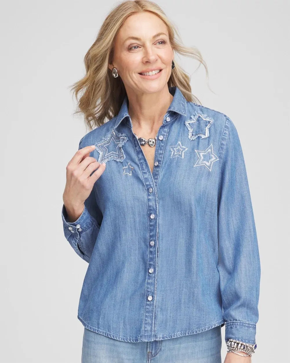 Embroidered TencelTM Denim Shirt