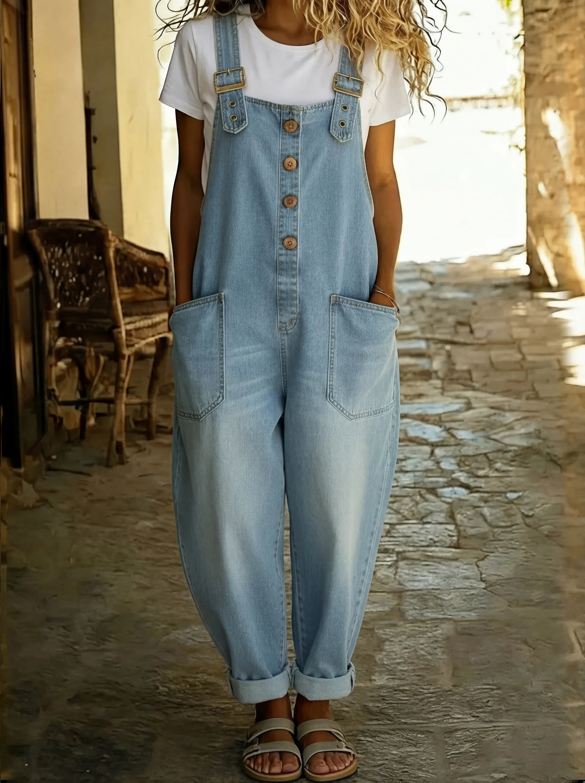 Elinrae - Soft-Touch Wide-Leg Jumpsuit