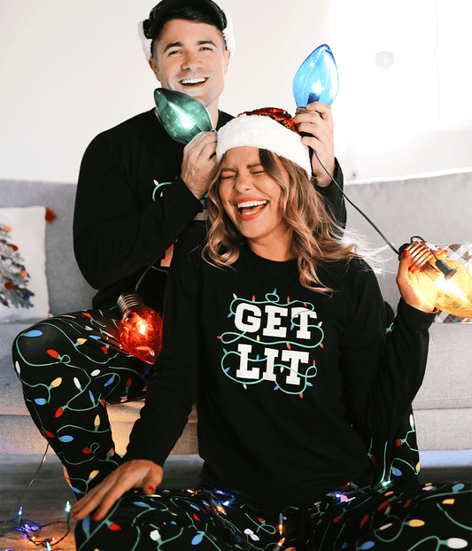 Women's Get Lit Crew Neck Pajama Set